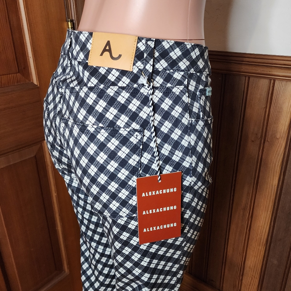 NWT Alexa Chung Check Print Pants 29